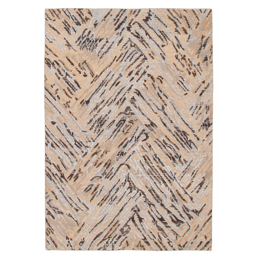 ECARPETGALLERY Hand-knotted Tangier Taupe Silk, Wool Rug - 5'3 x 7'7
