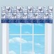 preview thumbnail 2 of 1, Blue Butterfly Floral Patchwork Window Valance - 5.500 x 5.000 x 1.500 Blue - 5.500 x 5.000 x 1.500