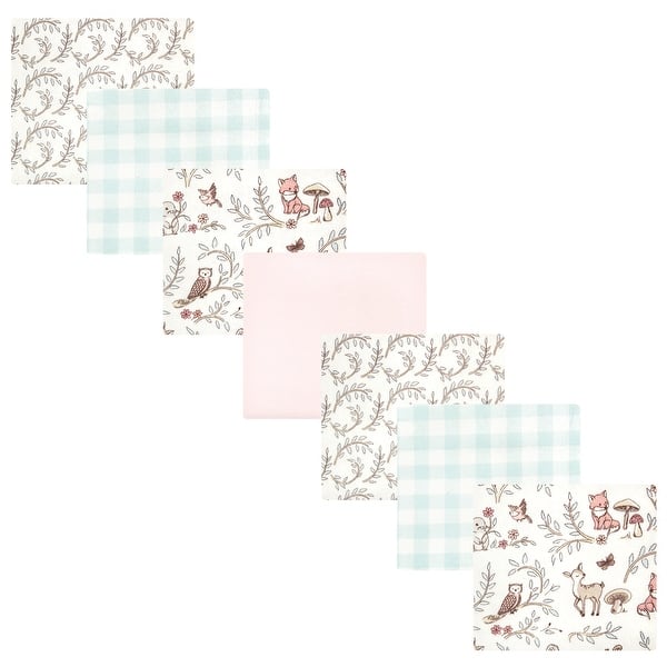 slide 1 of 1, Hudson Baby Infant Girl Cotton Flannel Receiving Blankets Bundle, Girl Woodland Pals, One Size - Girl Woodland Pals - One Size One Size - Girl Woodland Pals
