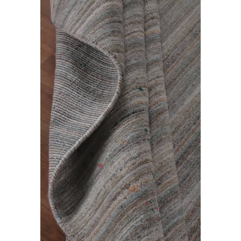 Hand Knotted Oriental 100% Wool Carpet Tribal Stripe Multi-Colored Gabbeh Area Rug - 12' 4'' X 9' 2''