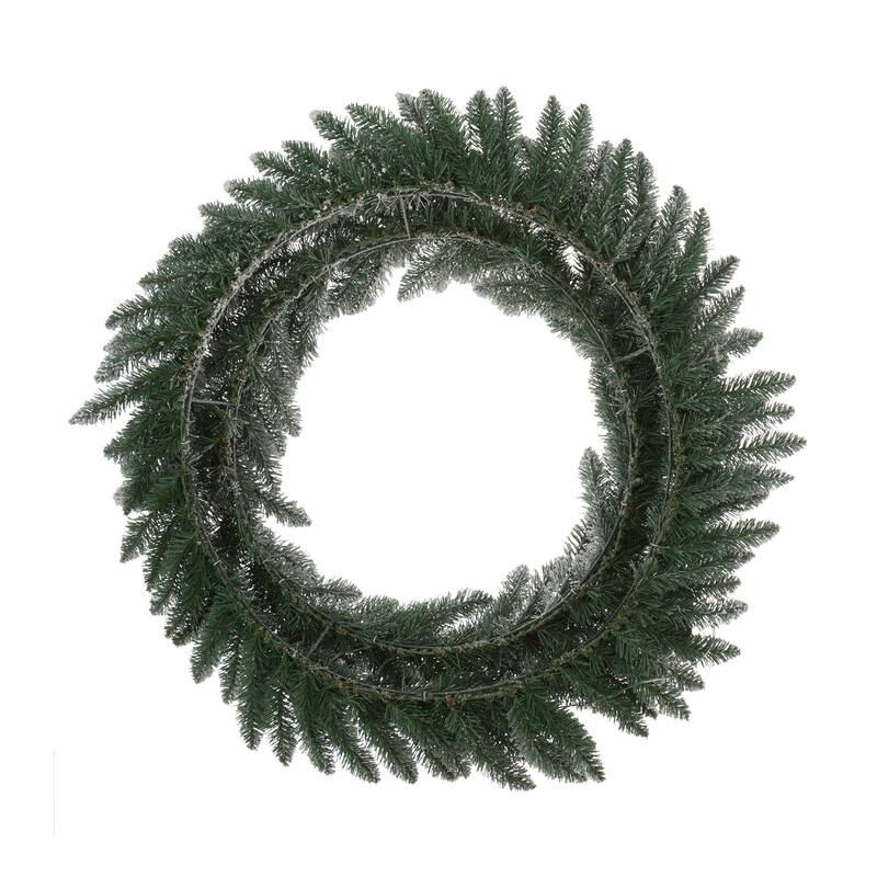 Glitzhome 36" Snow Flocked Christmas Wreath With LED Light and Timer