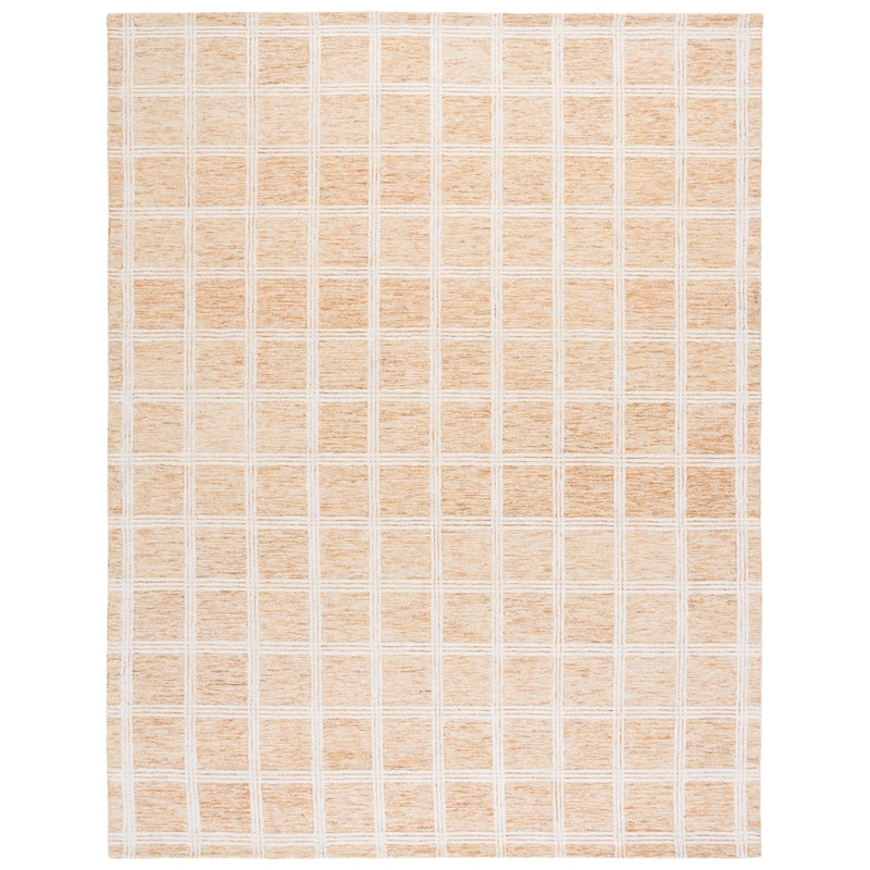 SAFAVIEH Handmade Pine Sandorne Modern & Contemporary Wool Rug - 8' x 10' - Orange/Ivory