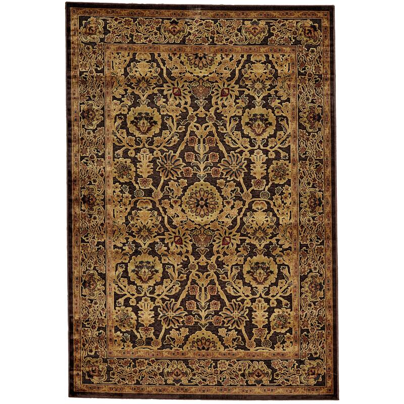 Saphir Transitional Chenille Rug, Chocolate/Golden, Area Rug - 7'-6" x 10'-6" - Chocolate Brown/Golden Brown/Golden Spice