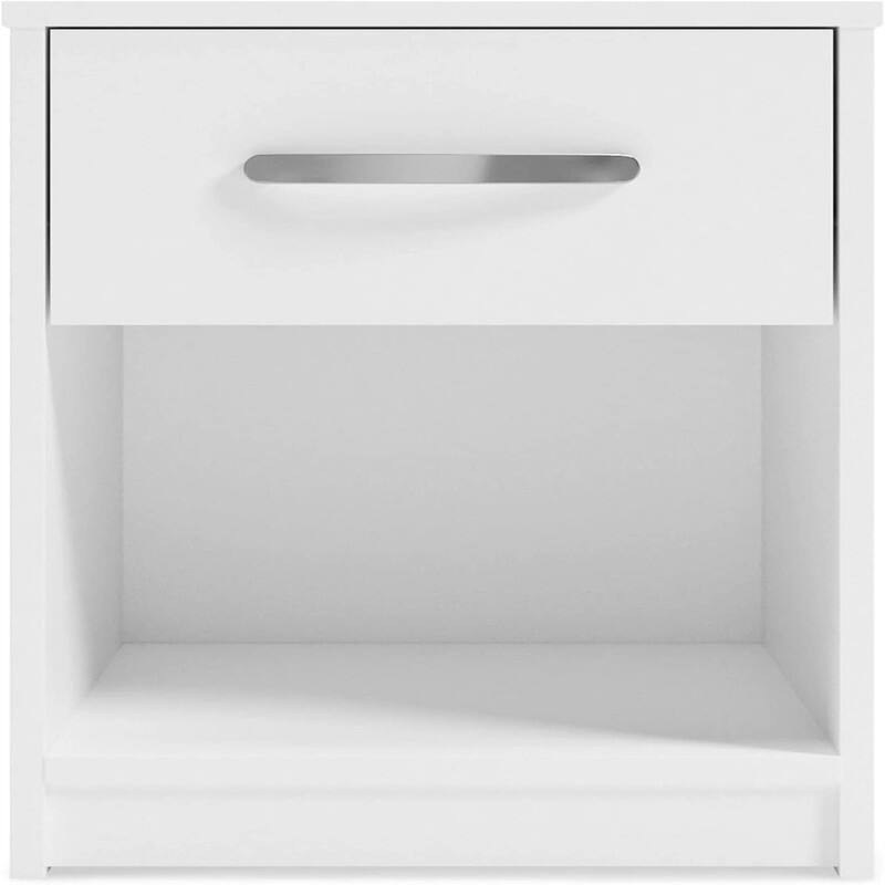 Finch Modern 1 Drawer Night Stand with Open Cubby Black