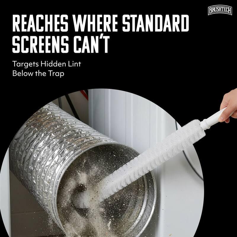 Brushtech Lint Catching Brush For Lower Level Dryer Traps Of Clothes Dryer