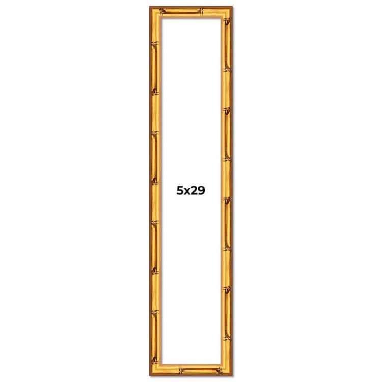 5x29 Frame Gold Bamboo Picture Frame Modern Photo Frame Includes UV Acrylic Shatter Guard Front Acid Free Foam Backing Board