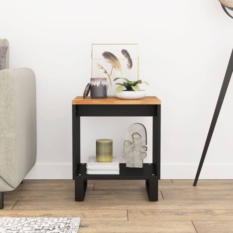 vidaXL Coffee Table 15.7"x12.2"x18.1" Solid Wood Mango&Engineered Wood