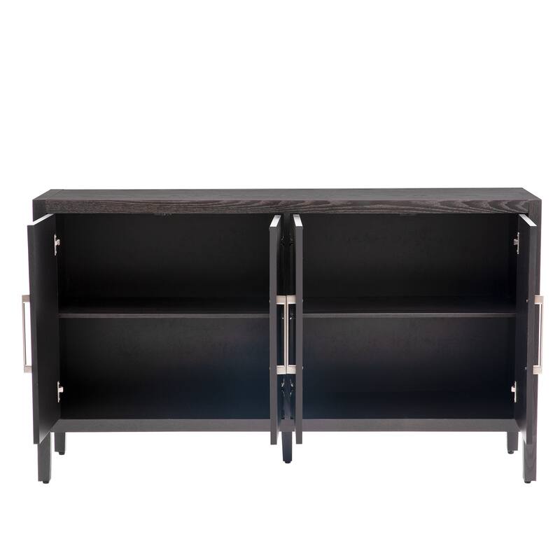 Roomfitters Storage Cabinet Sideboard Wooden Cabinet with 4 Metal Handles, 4 Shelves, and 4 Doors for Hallway
