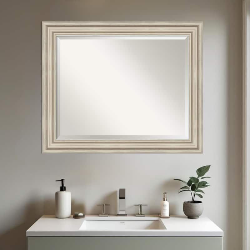 Sierra Beveled Wood Framed Bathroom Vanity Wall Mirror