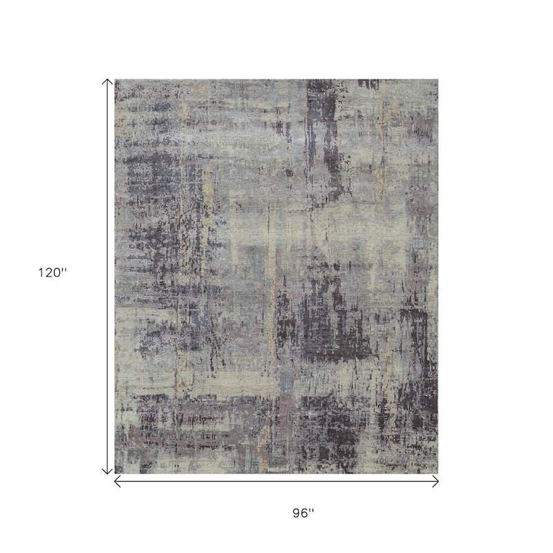 HomeRoots Abstract Contemporary Rectangle Area Rug - 120.00 in. x 96.00 in. x 0.25 in.