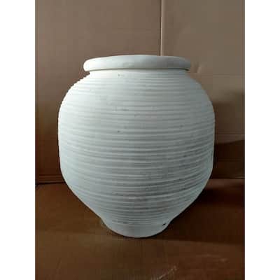 Terracotta Round Decorative Standing Vase - 23.5"