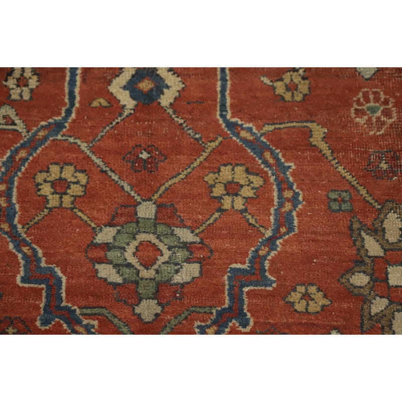Hand Knotted Oriental 100% Wool Carpet Traditional Floral Oranges & Rust Sultanabad Area Rug - 9' 9'' X 8' 9''