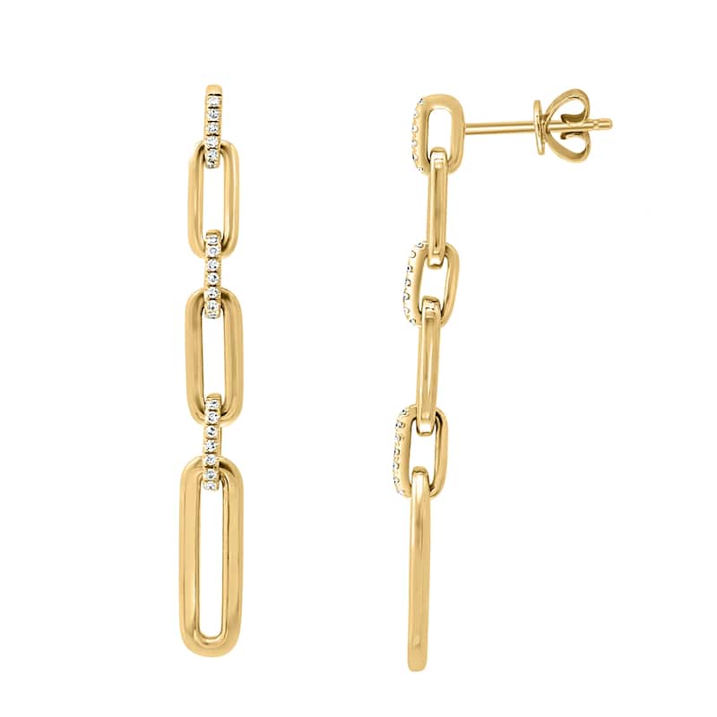 Effy Women's 14k Yellow Gold Diamond Chain Drop Earrings