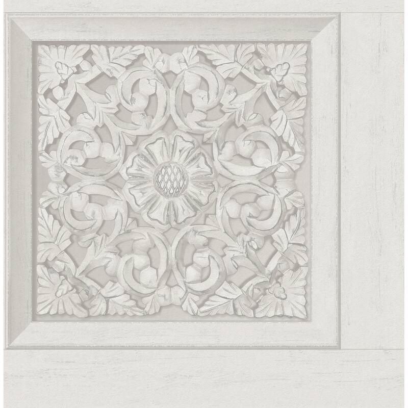 Fine Decor Albie Dove Carved Panel Wallpaper