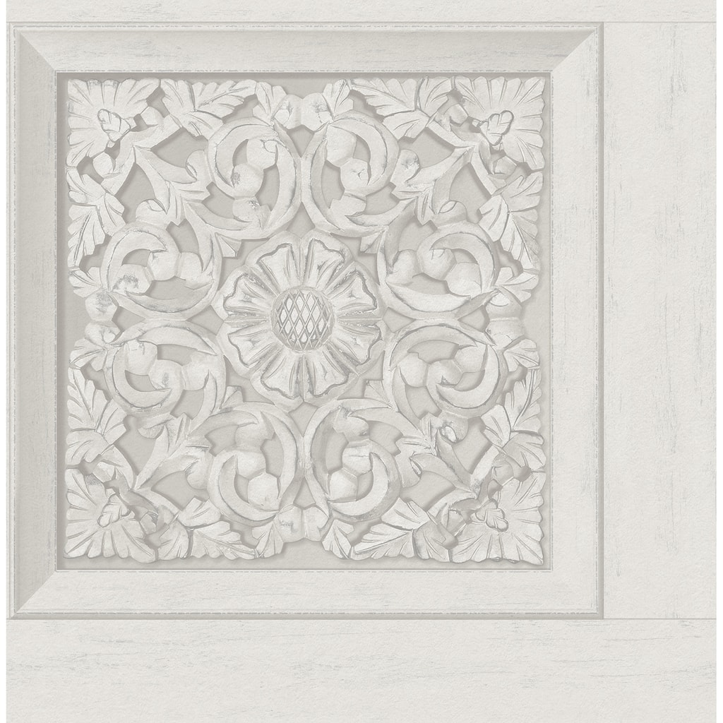 Fine Decor Albie Dove Carved Panel Wallpaper