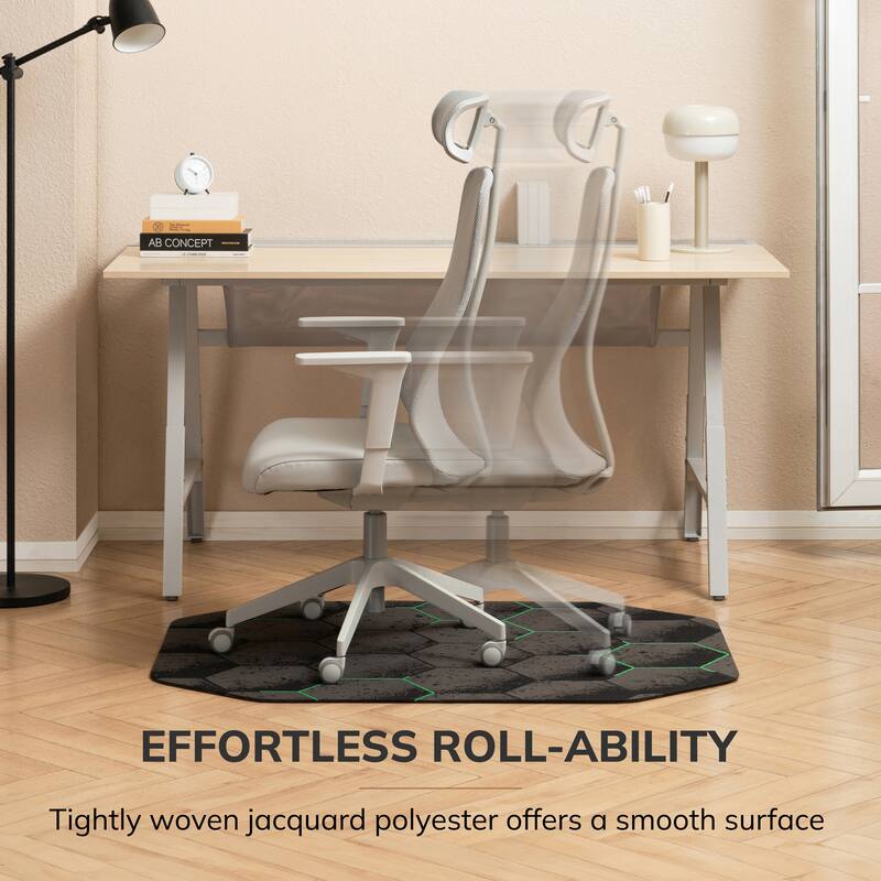 Jani Gaming Chair Mat - Anti-Slip Ergonomic Rug and Chairmat Combo for Home Office, Hard Floor Protector with Smooth Glide