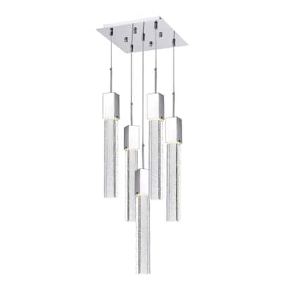 Rectangular Crystal Chandelier // XL 5 Light - N/A