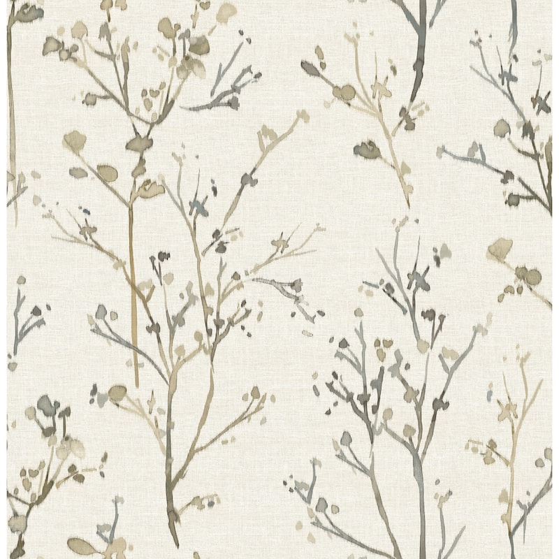 A-Street Prints Silverling Neutral Budding Branches Wallpaper