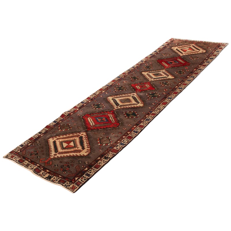 ECARPETGALLERY Hand-knotted Konya Anatolian Grey Wool Rug - 3'7 x 14'2