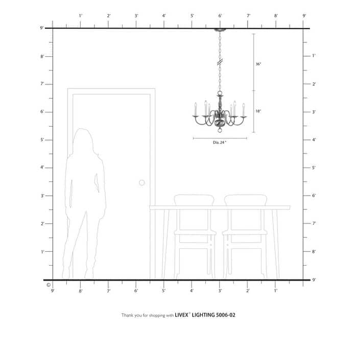 Livex Lighting 6-light Polished Brass Chandelier - 24" DIA X 18" H