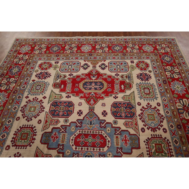 Kazak Oriental Area Rug Hand-Knotted Living Room Wool Carpet - 8'2" x 10'5"