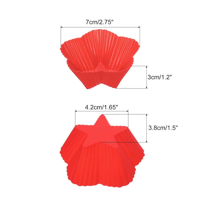 Reusable Muffins Cups Silicone Cupcake Liners Baking Cup - Red