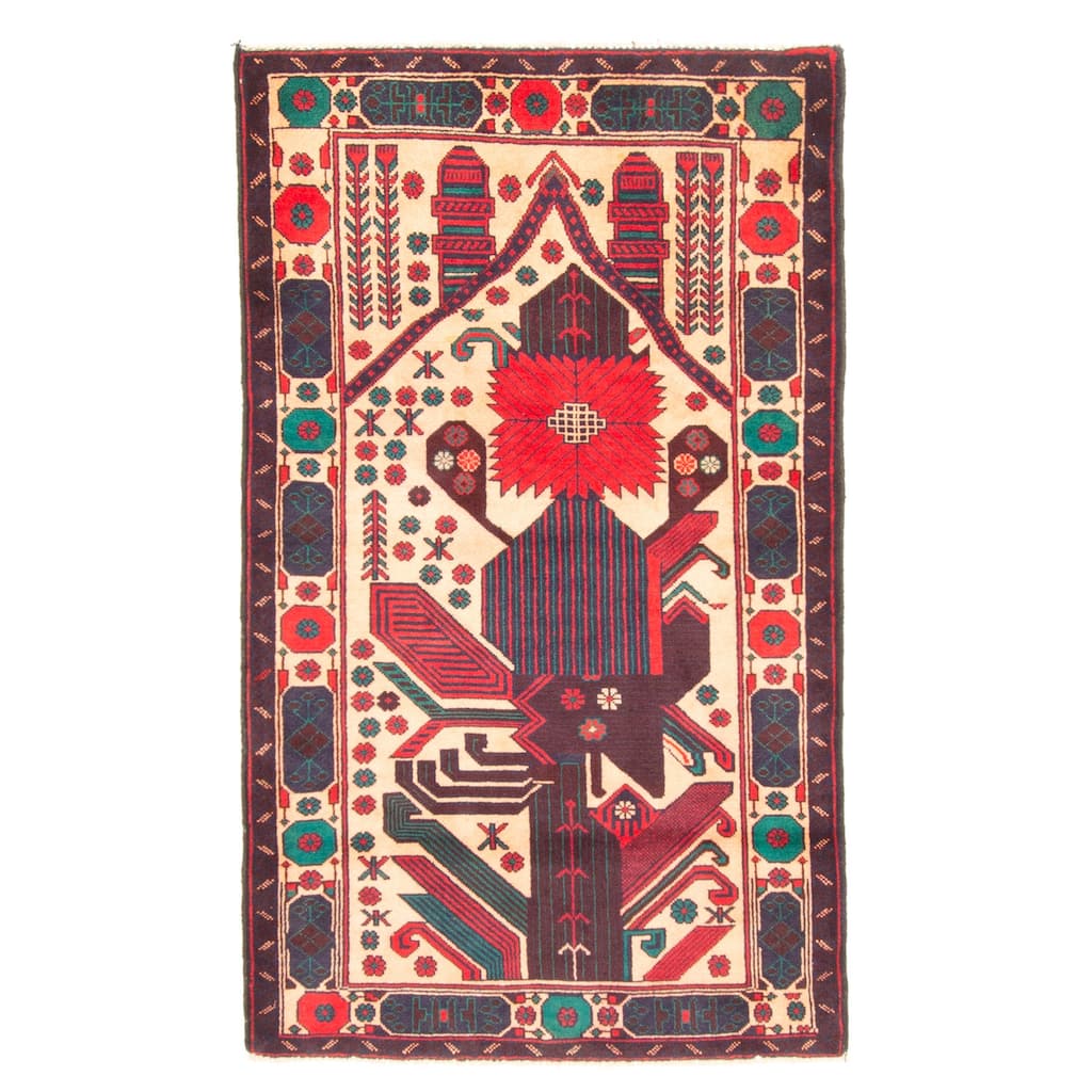 ECARPETGALLERY Hand-knotted Teimani Light Orange Wool Rug - 2'10 x 4'10