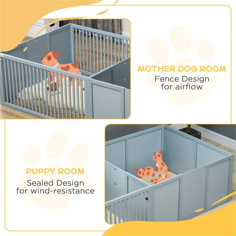 Durable Pinewood Dog House with Removable Panels - 81" L x 39.25" W x 19.75" H