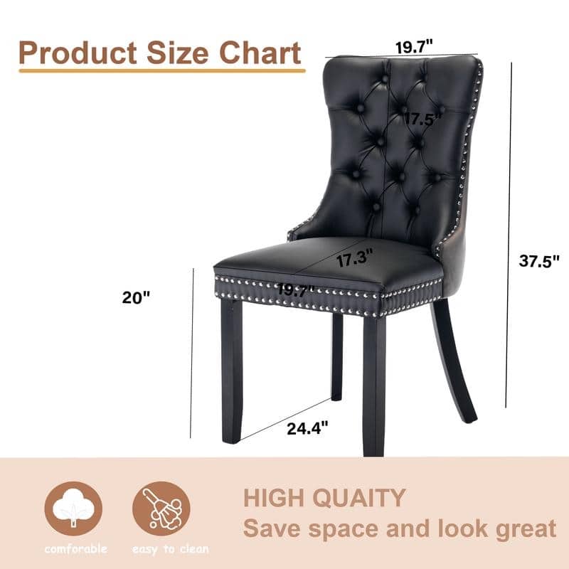 Modern Tufted Velvet Upholstered Nailhead Dining Chair Set of 6
