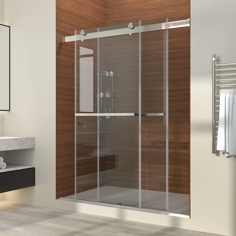 Elegant Frameless Sliding Shower Doors Stainless Steel