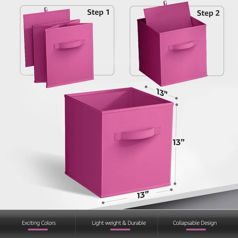 Sorbus Large Foldable Storage Bins - Fabric Cubes 8 Pack - 13"L x 13"W x 13"H