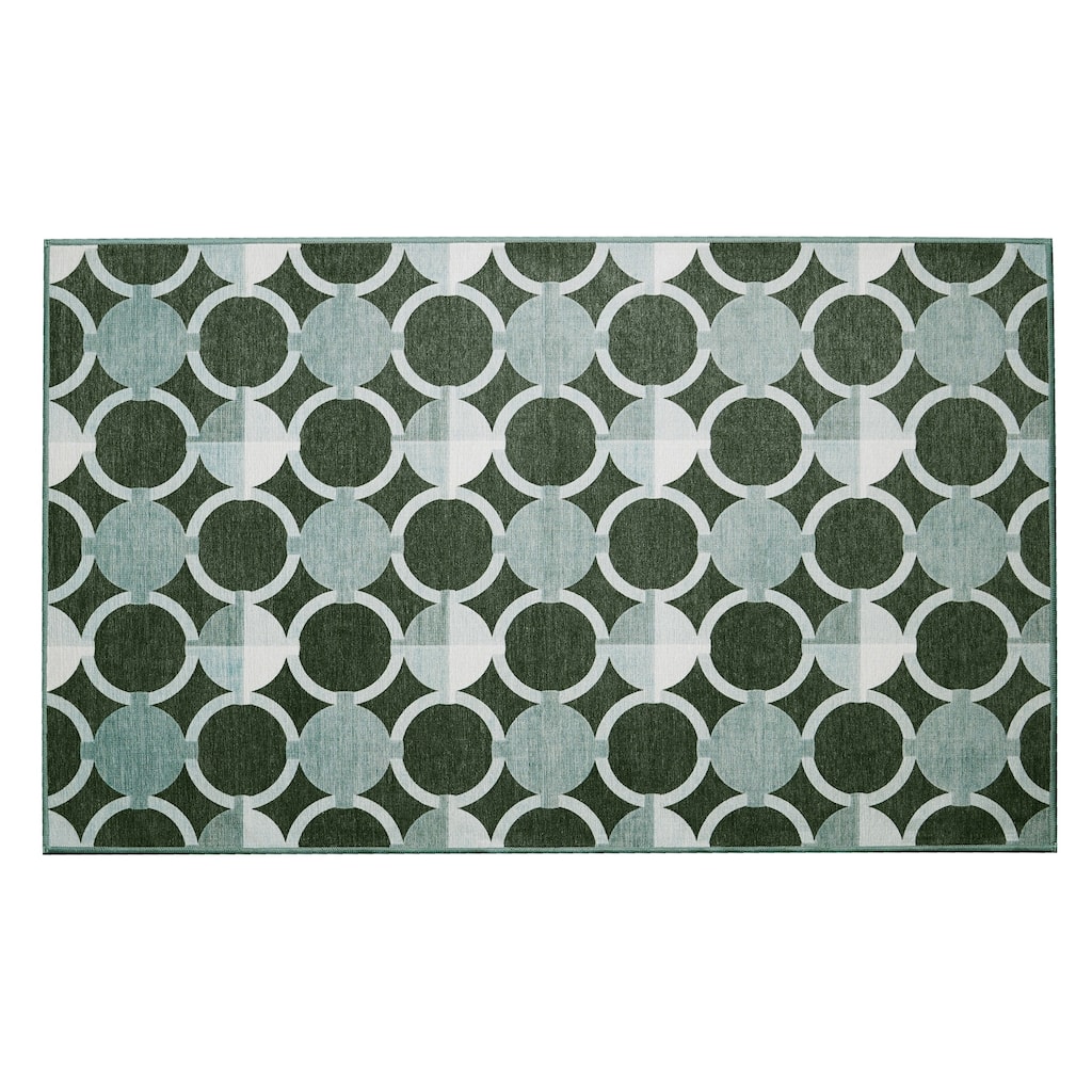 My Magic Carpet Dula Dark Sage Green Machine Washable Rug