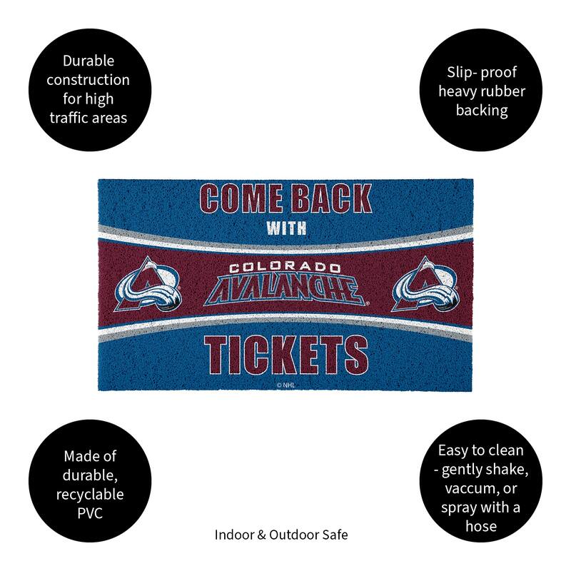 Chicago Blackhawks 28 in. x 16 in. PVC "Come Back With Tickets" Trapper Door Mat