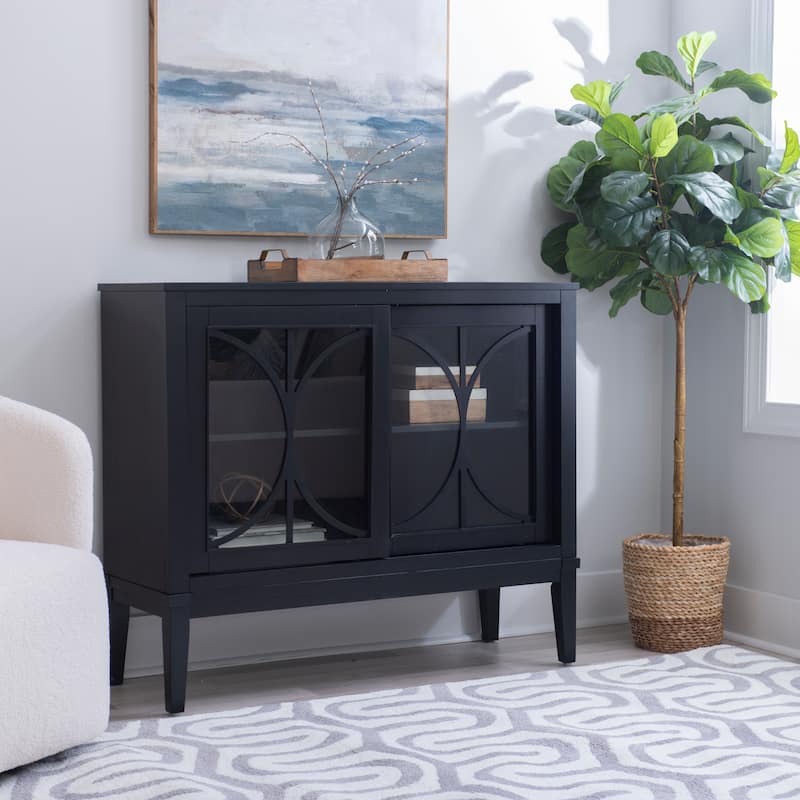 Delcy Wood 2-Door Adjustable Accent Cabinet - Midnight Blue