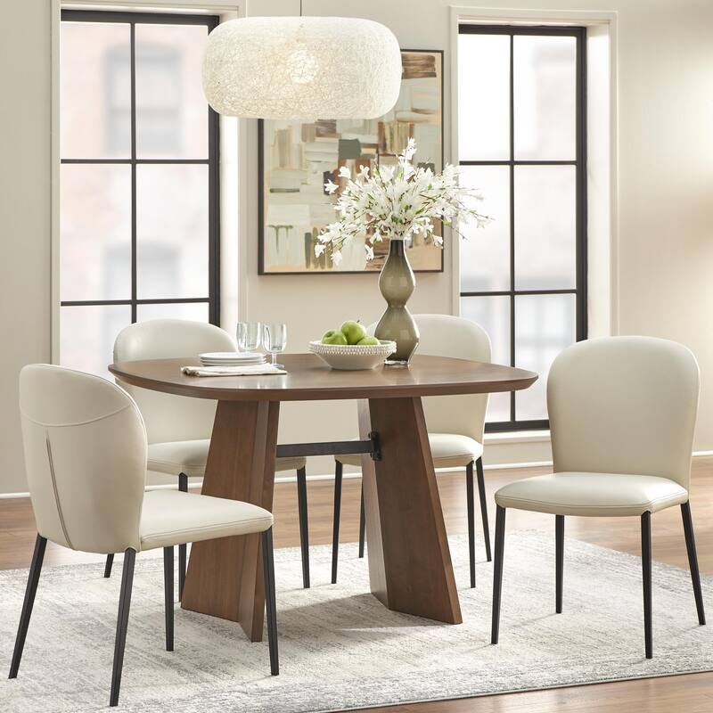 Lifestorey Katherine Leather Dining Chair (Set of 2)