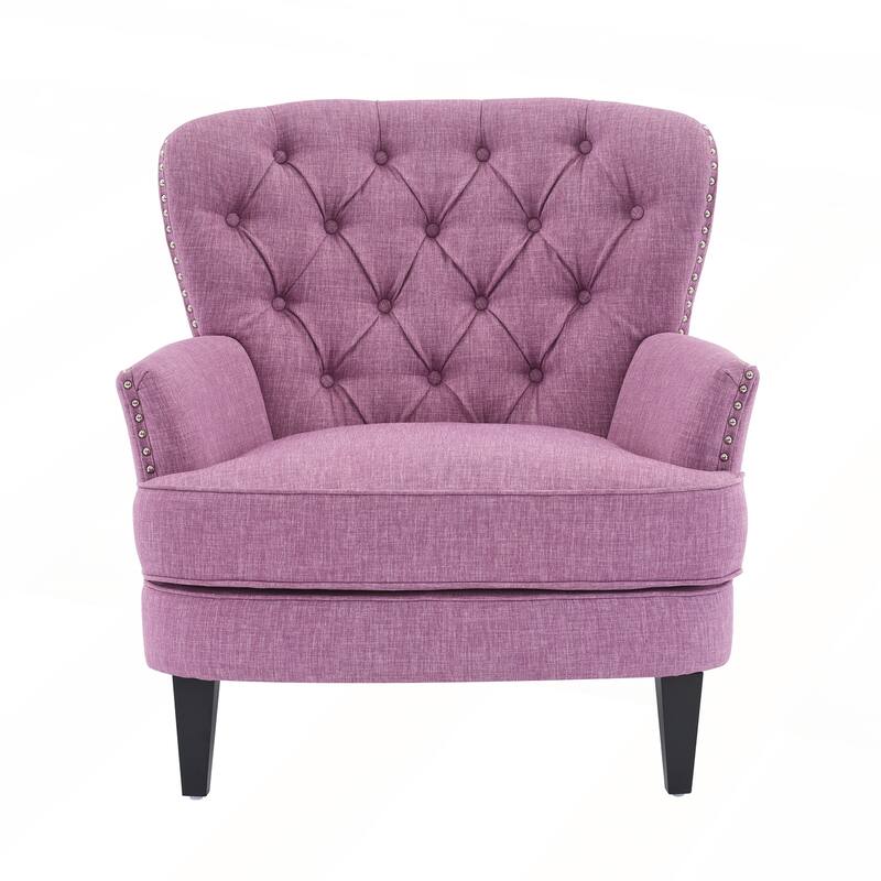 Upholstered Lounge Chair with Nailhead Trim