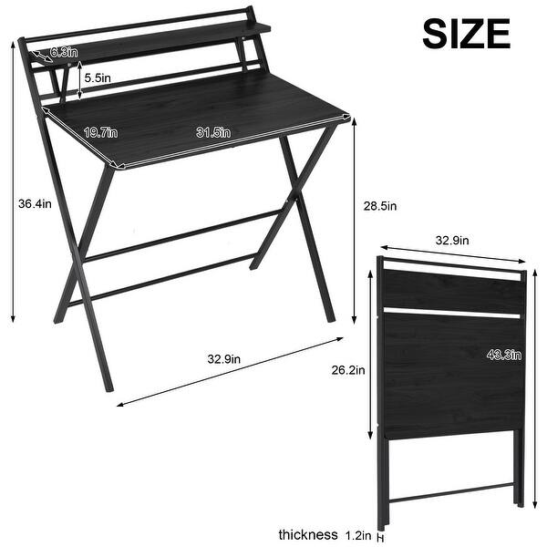 Computer desk simple folding table study desk free installation desk ...