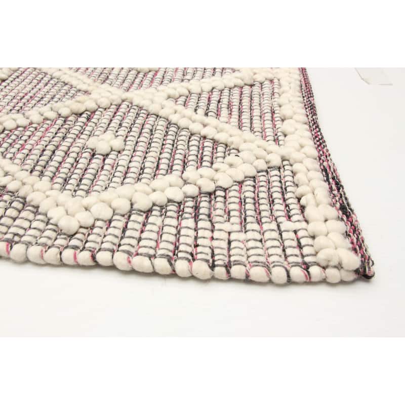 ECARPETGALLERY Braid weave Sienna Grey Wool Rug - 4'11 x 8'1