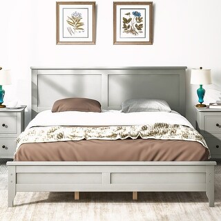 Solid Wood Queen Platform Bed - On Sale - Bed Bath & Beyond - 37933486