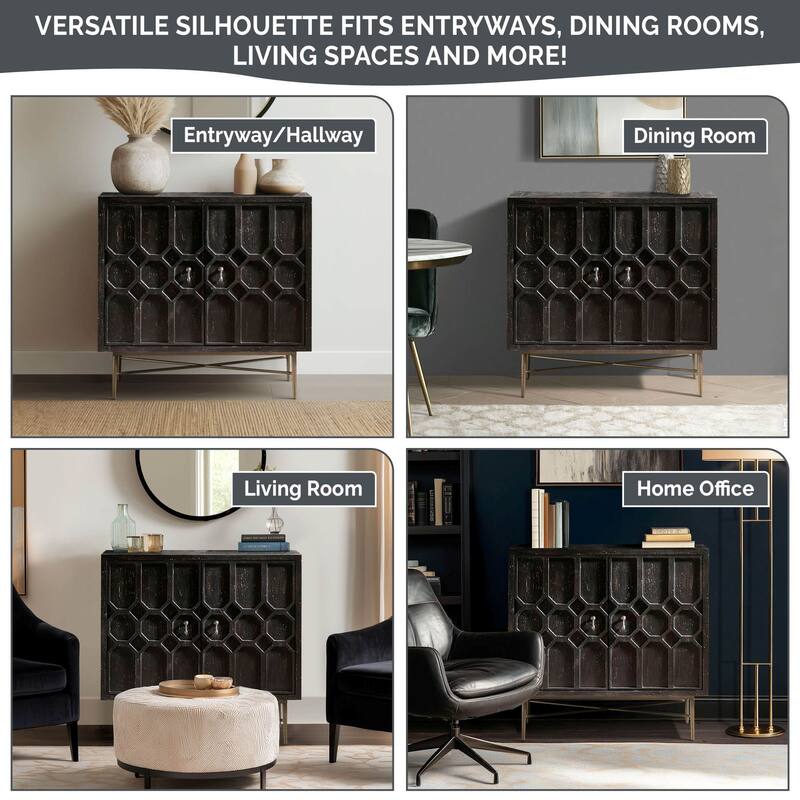 Madison Park Hanley Honeycomb 2-door wood storage cabinet