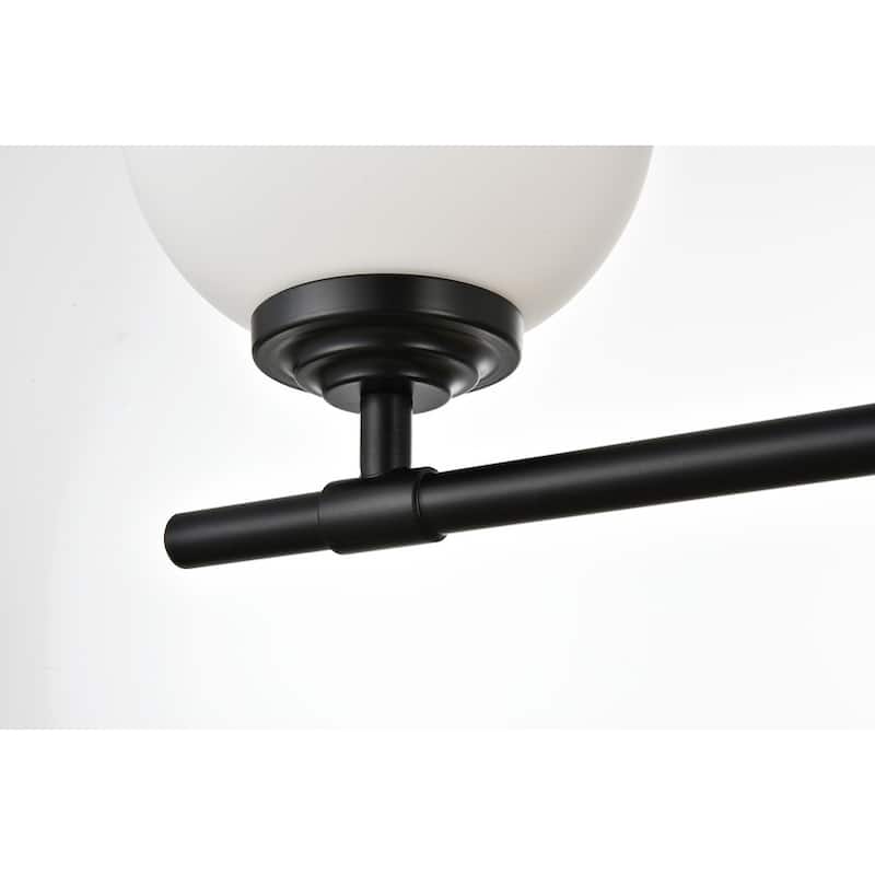 Ash 1 Light Black and Frosted White Bath Sconce