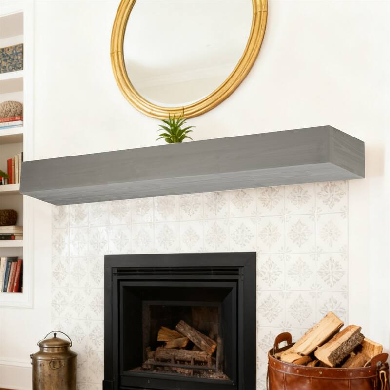 48" Fireplace Mantel Fir Wood Wall-Mounted & Floating Shelf