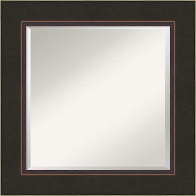 Beveled Wood Bathroom Wall Mirror - Milano Bronze Frame