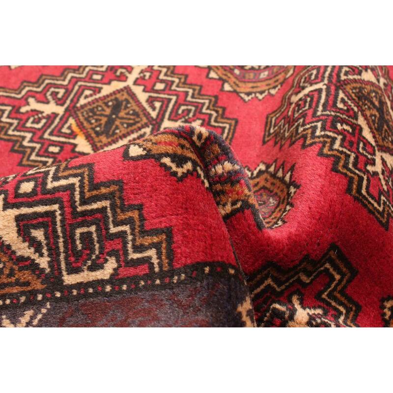 ECARPETGALLERY Hand-knotted Teimani Red Wool Rug - 2'11 x 4'6