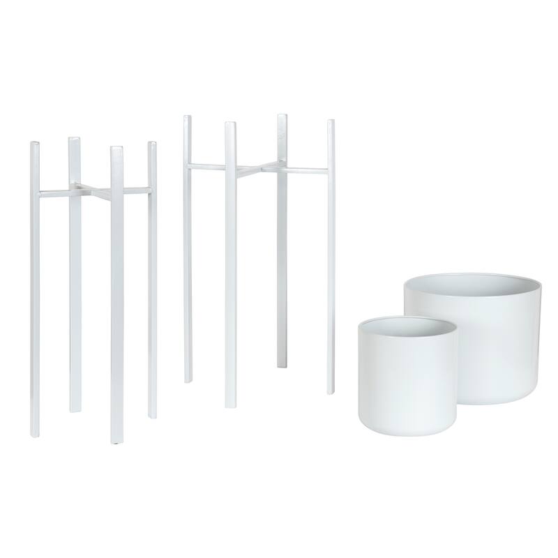 Kate and Laurel Gabi Metal Standing Planters, 2 Piece Set - 2 pc set