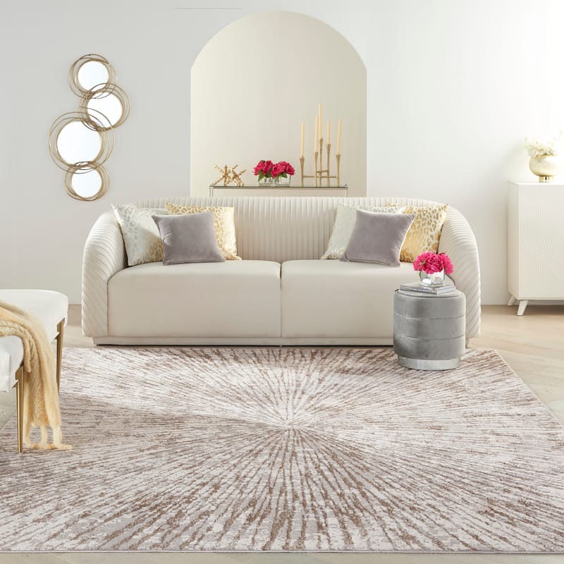 Nourison Home Metallic Modern Abstract Area Rug - 9' x 12' - Grey