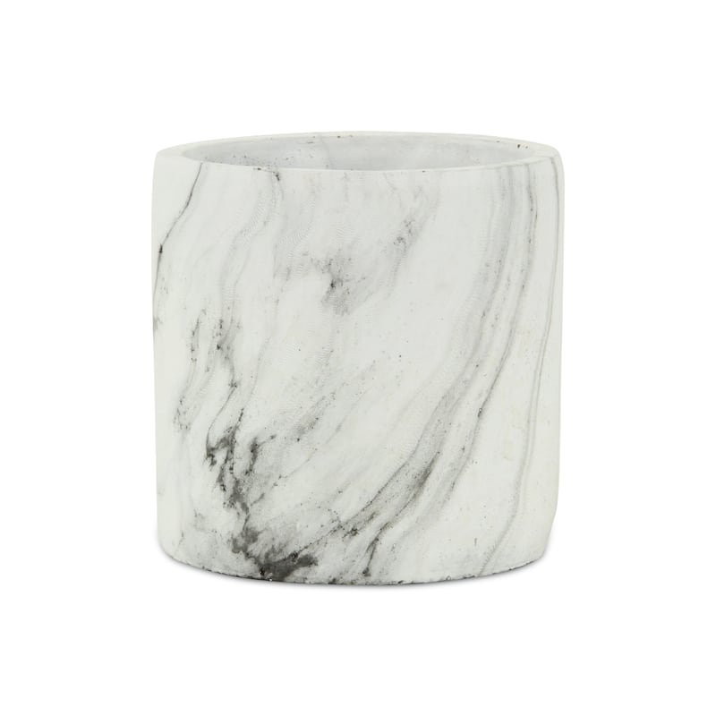 Marmoreal White Ceramic Marble Pot - Extra Large