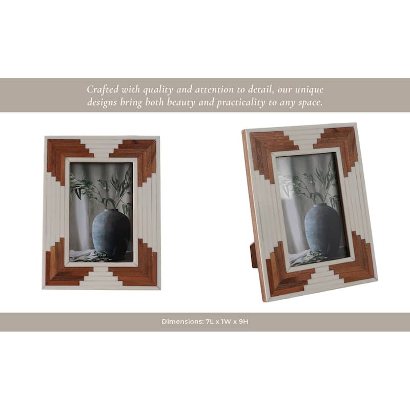 Sagebrook Home Resin and Wood Picture Frame with Glass and MDF Backing