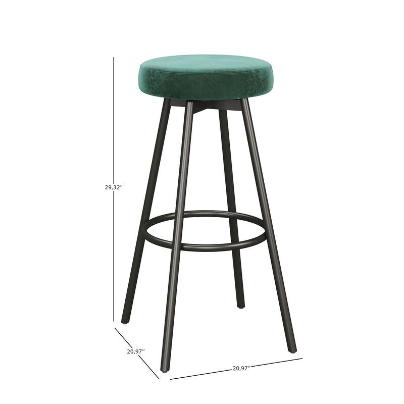 Middlebrook Designs Modern Faux Velvet Bar Stool (Set of 2)