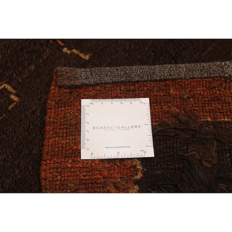 ECARPETGALLERY Flat-Weave Natural Brown Wool Tapestry Kilim - 7'7 x 10'0